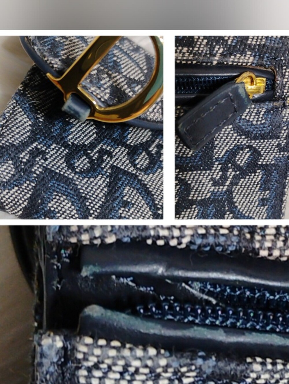 Christian Dior Navy Monogram Canvas Saddle Wallet W/Card - Picture 16 of 16